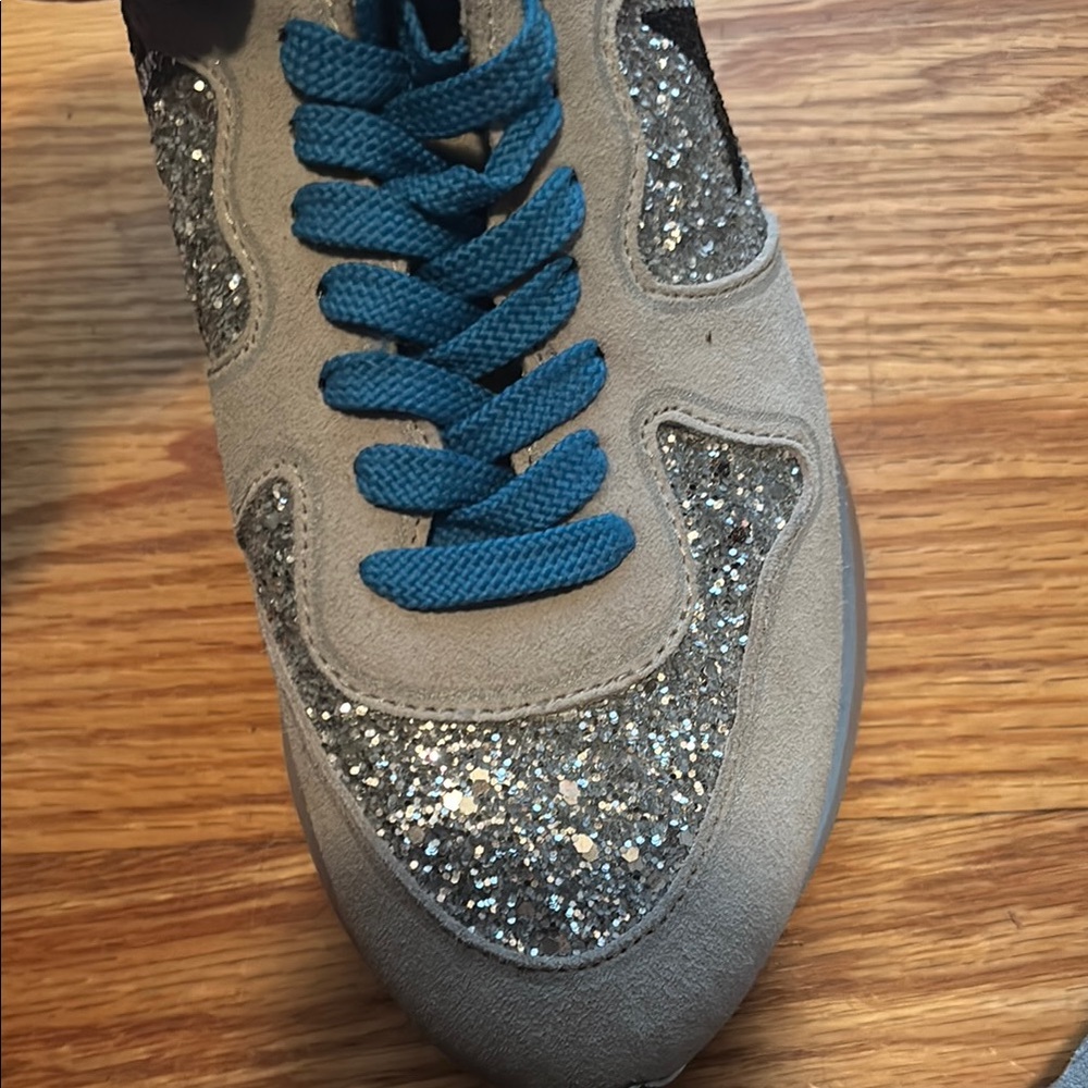 Golden Goose Silver and Blue Glitter Running Sneakers size 7 - Picture 9 of 9